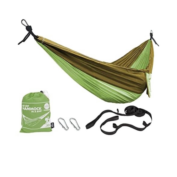 Bliss Hammocks BH-406ST-FG Hammock in a Bag w/ Carabiners + Tree Straps - Picture 1 of 7